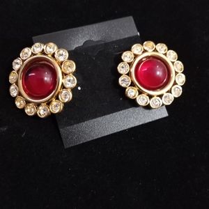 Givenchy Red Glass Earrings